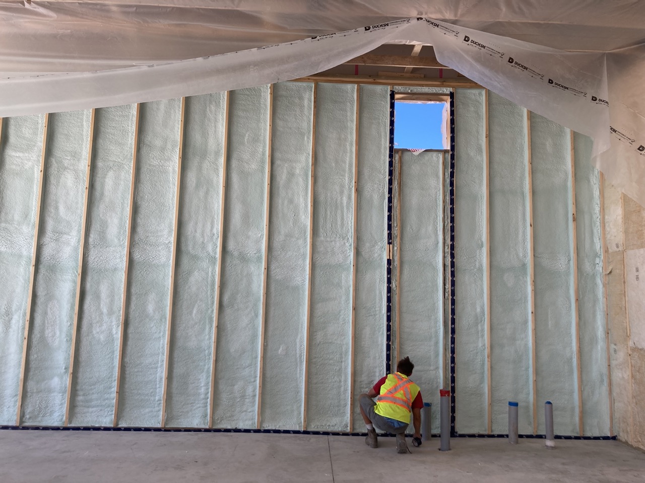 White Knight Contracting - Spray Foam Insulation Wall