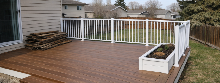 Vinyl Deck Makeover Calgary Before After